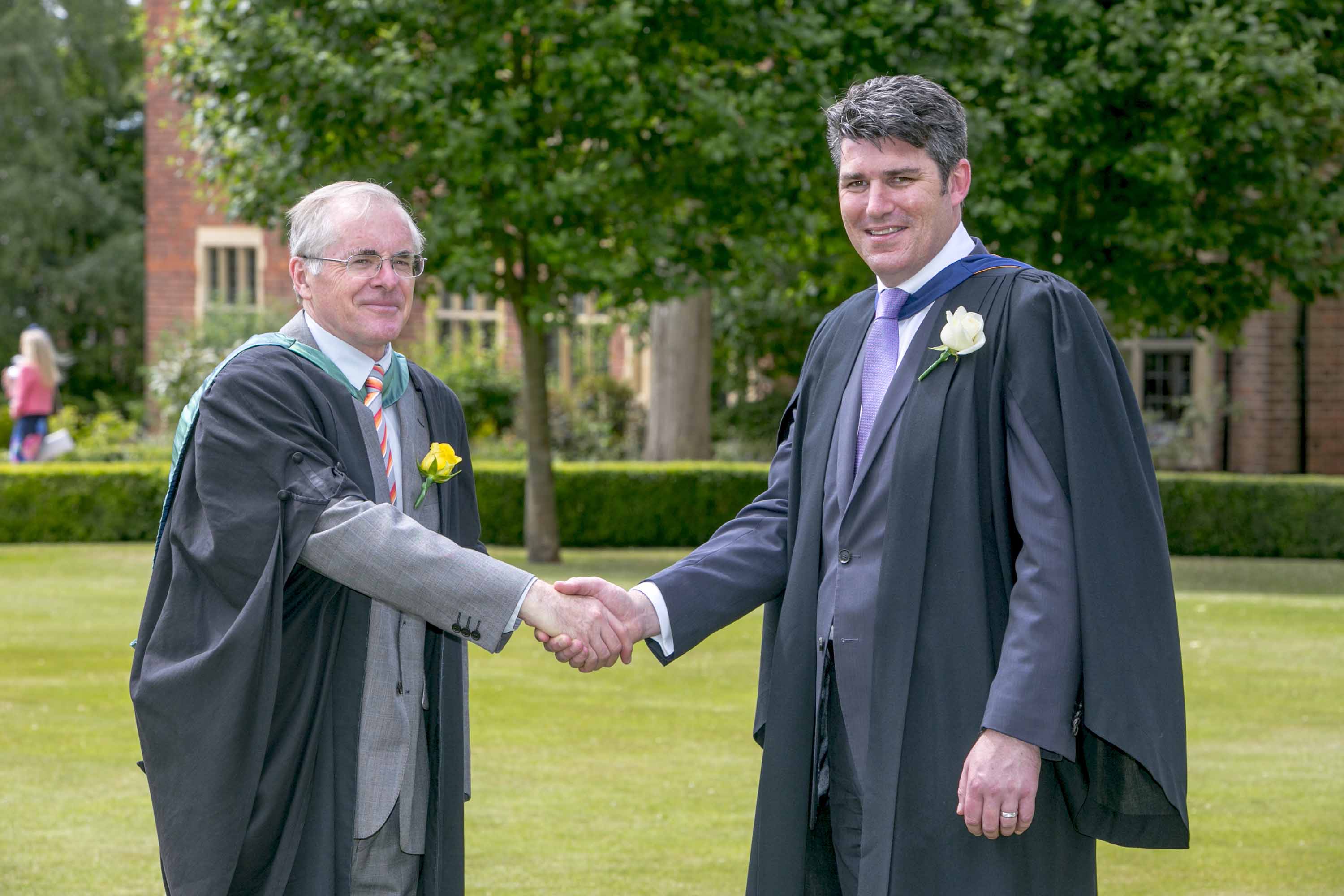 Mr Bowen and Mr Clague at the end of Commemoration Day 2015