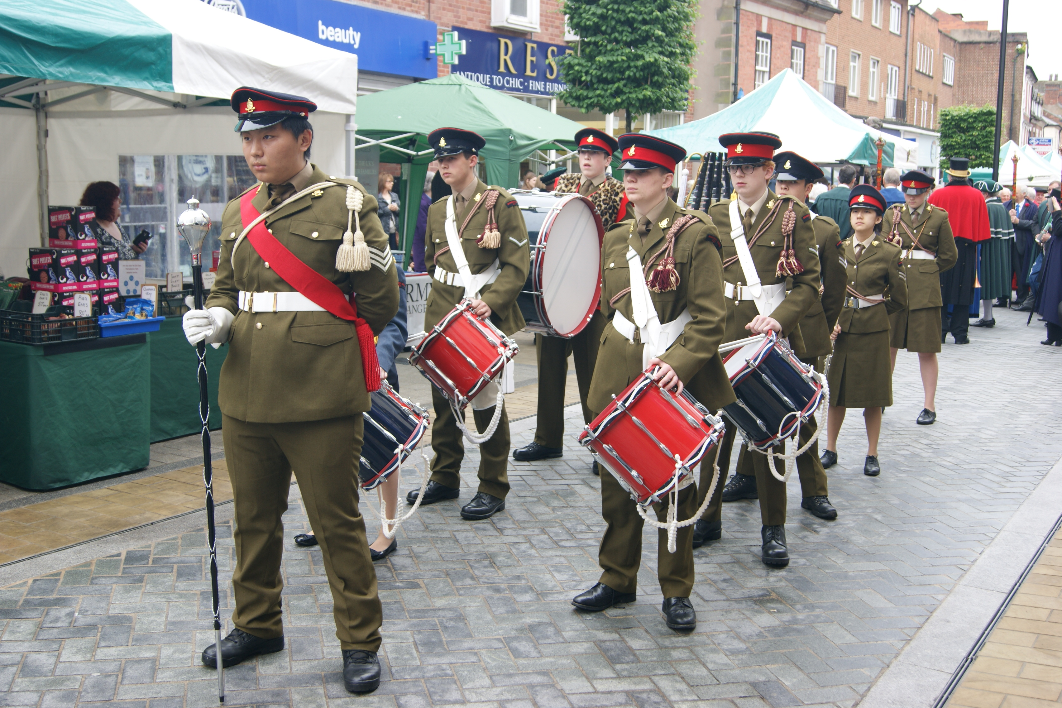 The Corps of Drums lead the procession during the Court Leet Fair Day, June 20th 2015