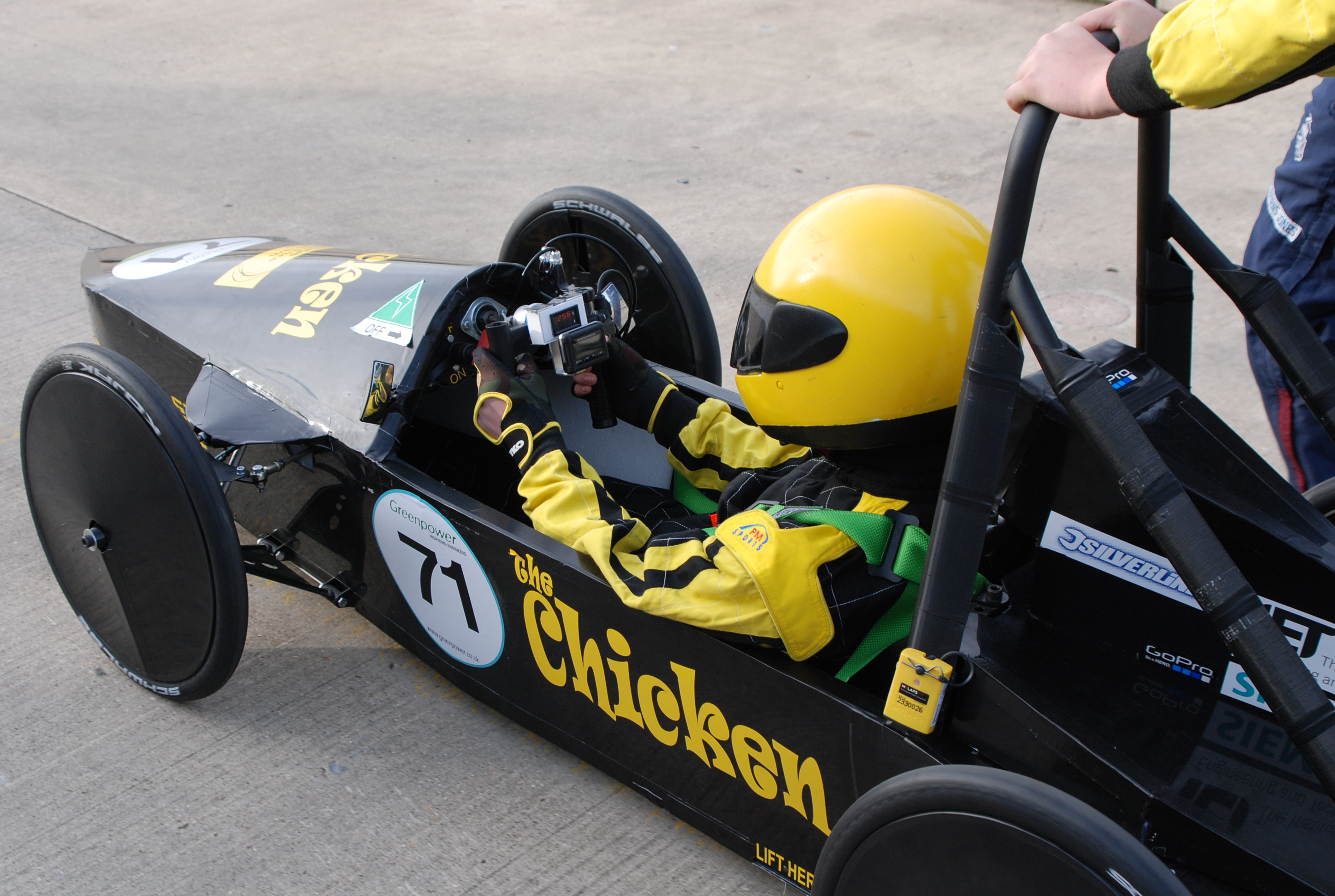 'The Chicken' Electric Car team competing at the Rockingham Finals, 10th-11th October 2015