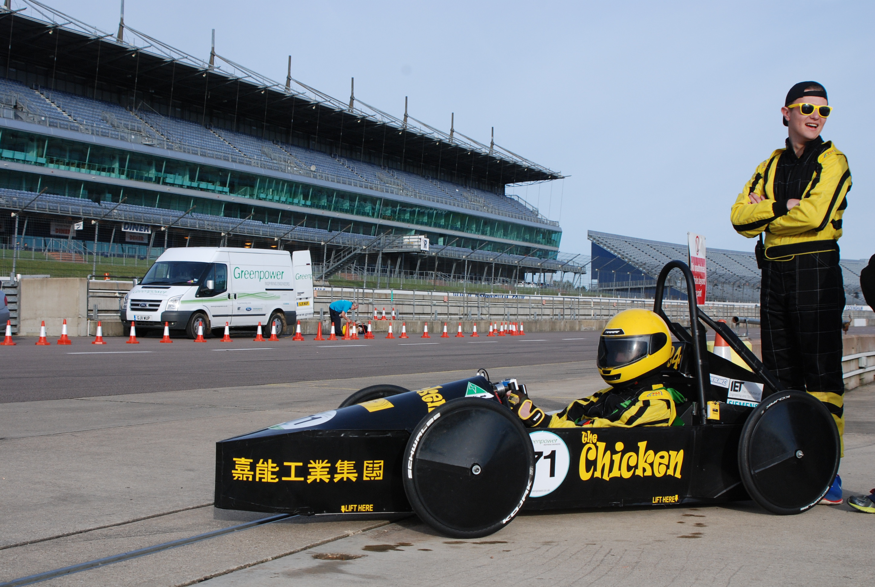 'The Chicken' Electric Car team competing at the Rockingham Finals, 10th-11th October 2015