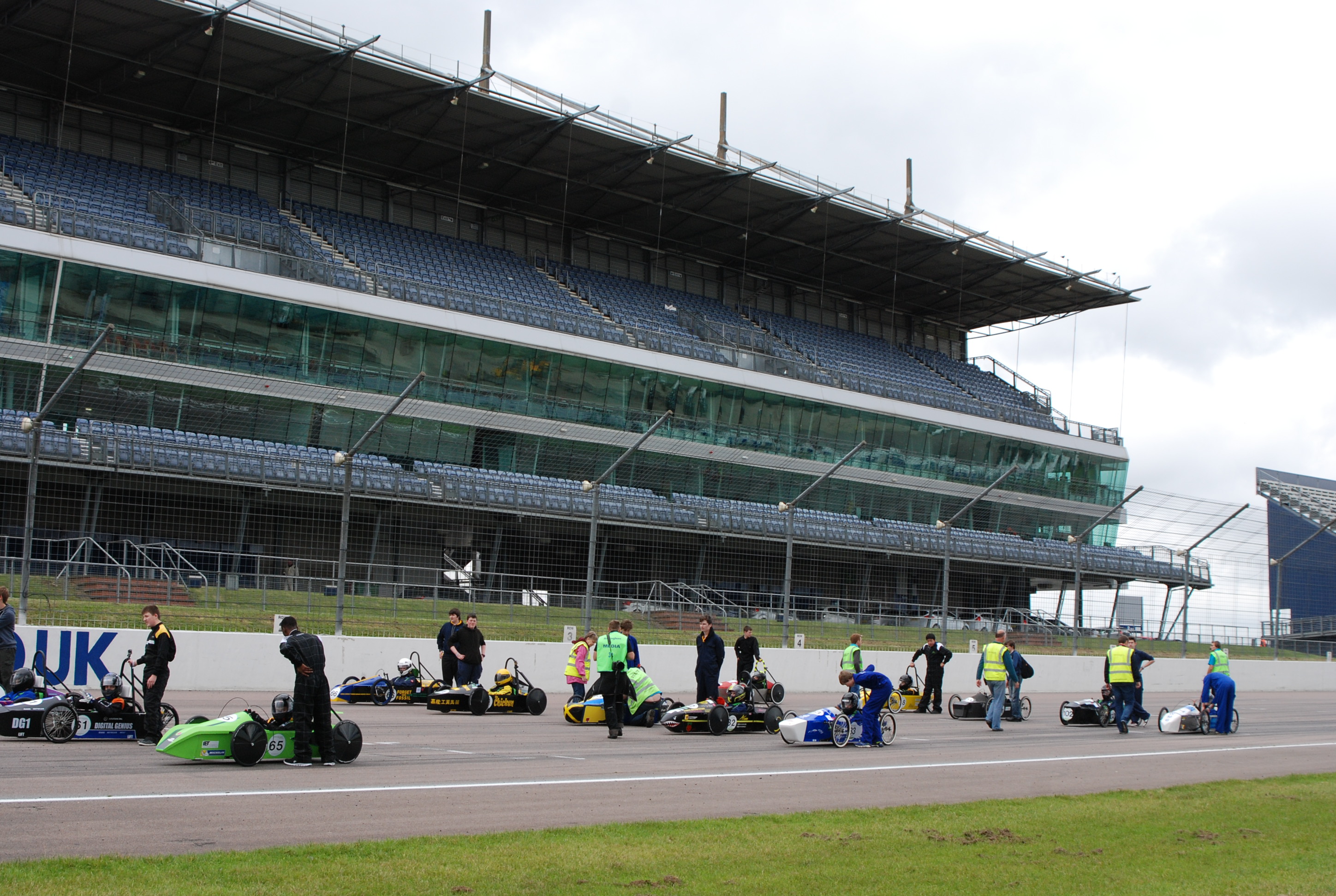 'The Chicken' Electric Car team competing at the Rockingham Finals, 10th-11th October 2015