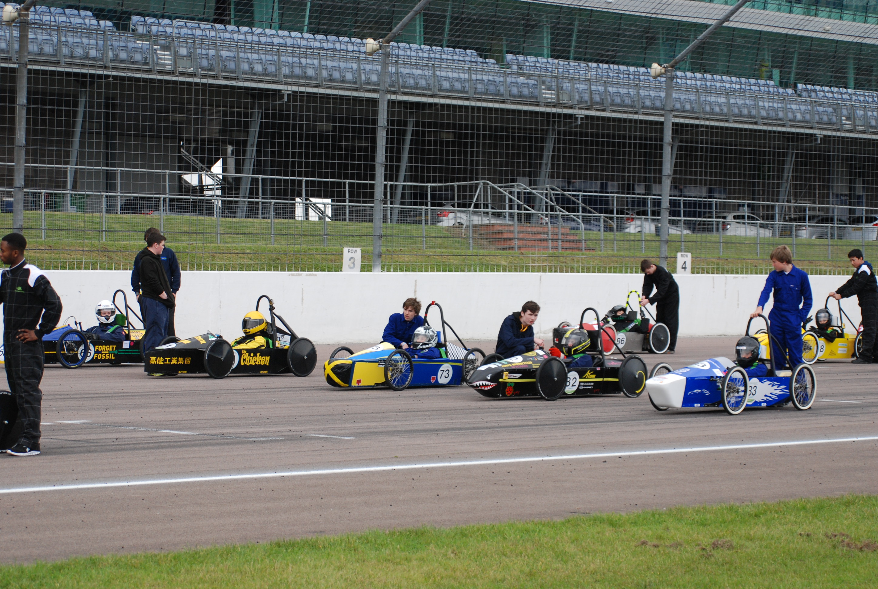 'The Chicken' Electric Car team competing at the Rockingham Finals, 10th-11th October 2015