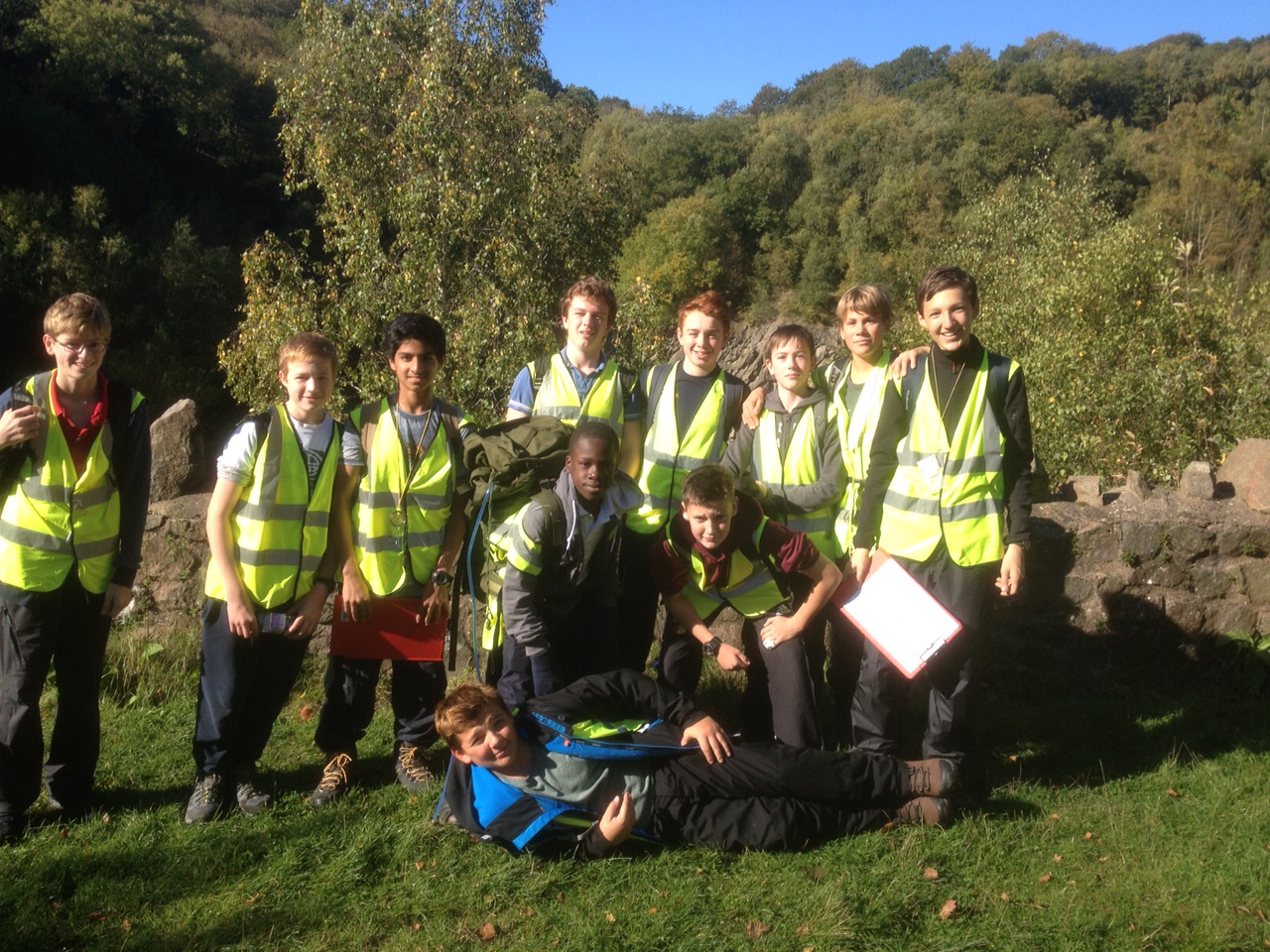 Day 1 of Lower Fourth Camp: Pupils begin their journey at Gullet Quarry, 14th October 2015