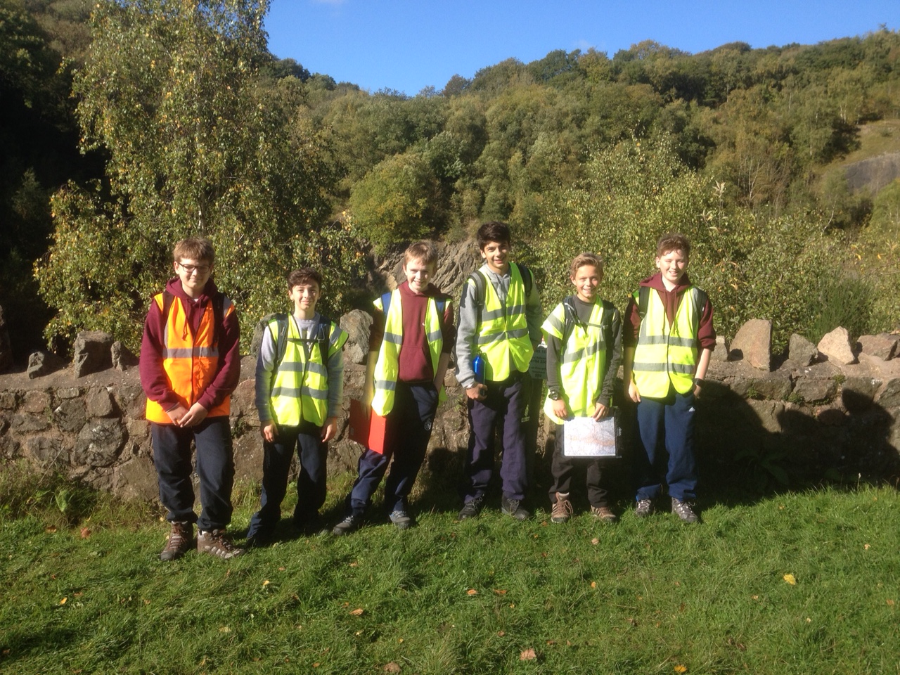 Day 1 of Lower Fourth Camp: Pupils begin their journey at Gullet Quarry, 14th October 2015