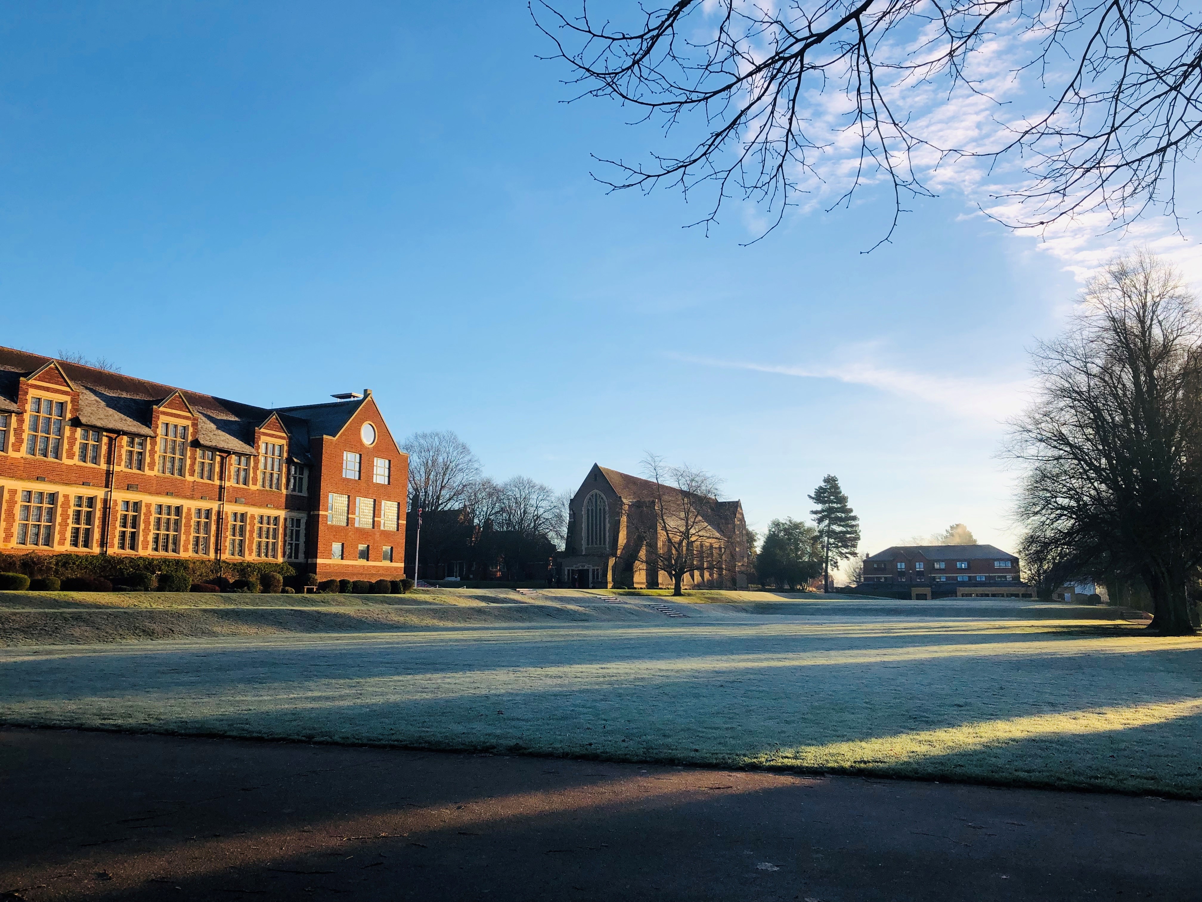 A wintry campus