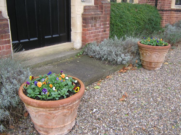 Gardening feature outside the Administration Building